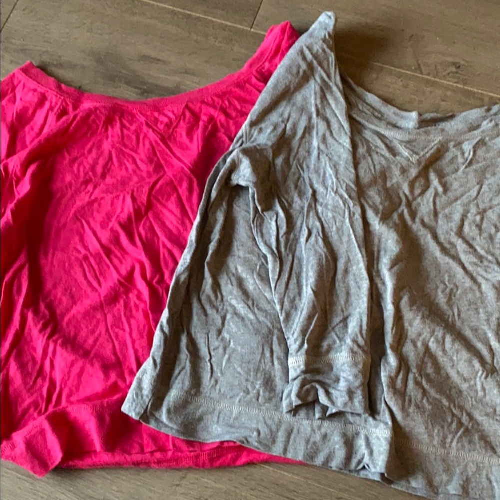 Wide neck 3/4 sleeve shirts